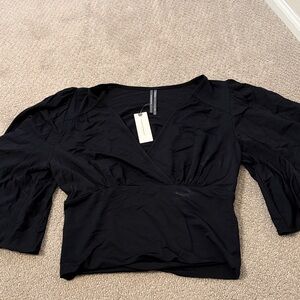 Anthropologie Black V-Neck Top